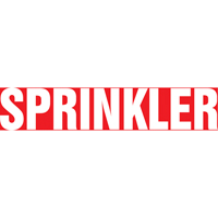 "Sprinkler" Pipe Marker, Self-Adhesive, 1-1/2" H x 8" W, White on Red Sécurité Médic