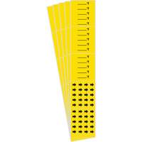 Marqueurs de tuyau avec espace vierge suivi du symbole °F , Autocollant, 2-1/4" h x 14" la, Noir sur jaune Sécurité Médic