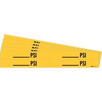 "Blank PSI" Pipe Markers, Self-Adhesive, 1-1/8" H x 7" W, Black on Yellow Sécurité Médic