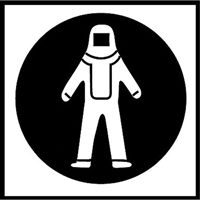 &eacute;tiquettes avec pictogramme Right to Know - Combinaison pleine protection, Vinyle, Feuille, 5/8" lo x 3/4" la Sécurité Médic