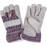 Rugged Fitters Gloves, Large, Split Cowhide Palm, Cotton Inner Lining Sécurité Médic