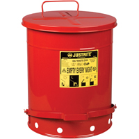 Oily Waste Cans, FM Approved/UL Listed, 14 US gal., Red Sécurité Médic
