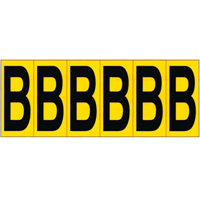 Individual Adhesive Letter Markers, B, 2-15/16" H, Black on Yellow Sécurité Médic