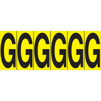 Individual Adhesive Letter Markers, G, 2-15/16" H, Black on Yellow Sécurité Médic