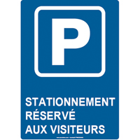 Reserved Parking Sign, 14" x 10", Aluminum, French with Pictogram Sécurité Médic