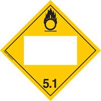 Oxidizer TDG Placard, Adhesive Vinyl Sécurité Médic