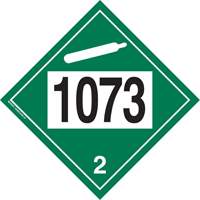 1073 Liquefied Oxygen Non-Flammable Gas TDG Placard, Plastic Sécurité Médic