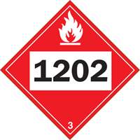1202 Fuel Oil Flammable Liquid TDG Placard, Adhesive Vinyl Sécurité Médic