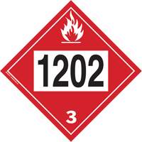 1202 Fuel Oil Flammable Liquid TDG Placard, Plastic Sécurité Médic