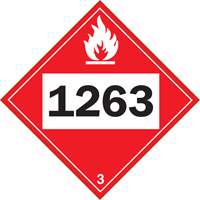 1263 Paint Flammable Liquid TDG Placard, Plastic Sécurité Médic
