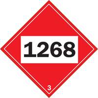 1268 Petroleum Distillates TDG Placard, Plastic Sécurité Médic