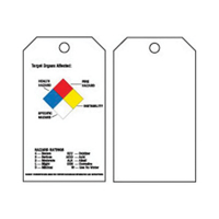 Right-To-Know Tags, Polyester, 3" W x 5-3/4" H, English Sécurité Médic