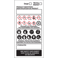 OTS WHMIS Labels, Vinyl, Sheet, 4" L x 2" W Sécurité Médic