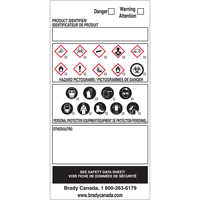 OTS WHMIS Labels, Vinyl, Sheet, 6" L x 3" W Sécurité Médic