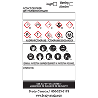 OTS WHMIS Labels, Vinyl, Sheet, 5" L x 5" W Sécurité Médic