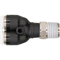 Raccord m&acirc;le en Y filet&eacute; Topfit, 1/4" dia., Polym&egrave;re Sécurité Médic