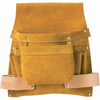 Tool Pouch, Nail & Screw Holder, Leather, 6 Pockets Sécurité Médic