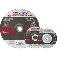 A24R Long Life Grinding Wheel, 9" x 1/4", 7/8" Arbor, Aluminum Oxide, Type 27 Sécurité Médic