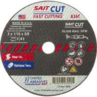 Cut-Off WHEEL (A36T), 13" x 1/16", 1/4" Arbor, Type 27, Aluminum Oxide, 25000 RPM Sécurité Médic