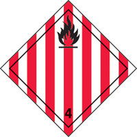 TDG Shipping Labels, Class 4.1, Flammable Solids, Paper Sécurité Médic