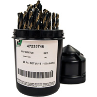 Heavy-Duty Drill Bit Set , 29 Pieces, High Speed Steel Sécurité Médic