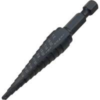 #1 Step Drill Bit, 1/8" - 1/2" , 1-3/2" Increments, High Speed Steel Sécurité Médic