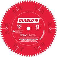 Trex&reg; Blade Cutting Saw Blade, 10", 72 Teeth, Plastic/Composite Decking Use Sécurité Médic