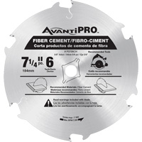 AvantiPro Cutting Saw Blade, 7-1/4", 6 Teeth, Fibre Cement Use Sécurité Médic