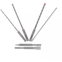 Rebar Demon SDS-Plus 4-Cutter Full Carbide Head Hammer Drill Bit & Chisel Set, 6 Pieces, Carbide Sécurité Médic