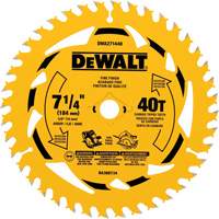 Lame de scie circulaire, 7-1/4", 40 dents, Pour Bois Sécurité Médic