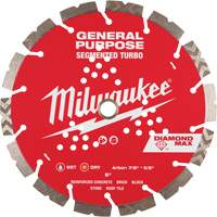 Diamond Max Segmented Turbo Saw Blade, 9", Metal/Stone/Concrete/Ductile Iron/Cement/Non-Ferrous/Brick/Fibre Cement/Tile/Asphalt Use Sécurité Médic