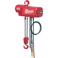 Electric Chain Hoist, 10' Lift, 2000 lbs. (1 tons) Capacity, 16 FPM Sécurité Médic