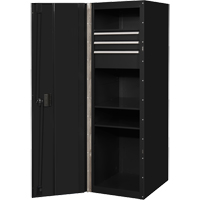 RX Series Side Cabinet, 3 Drawers, 19" W x 25" D x 61" H, Black Sécurité Médic