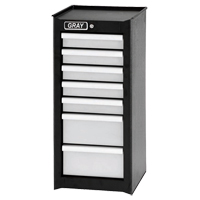 Side Rider Cabinet, 7 Drawers, 14-3/4" W x 18" D x 33.34" H, Black Sécurité Médic