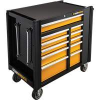 Powered Tool Cart, 11 Drawers, 42-1/2" W x 24-7/16" D x 41" H, Black/Orange Sécurité Médic