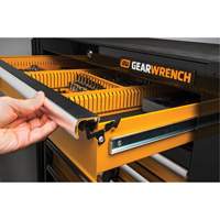Powered Tool Cart, 11 Drawers, 42-1/2" W x 24-7/16" D x 41" H, Black/Orange Sécurité Médic