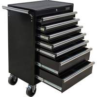 Industrial Tool Cart, 7 Drawers, 27" W x 18-3/4" D x 39" H, Black Sécurité Médic