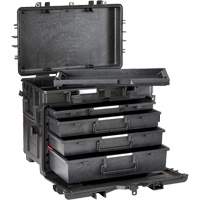 Military Mobile Tool Chest With Drawers, 4 Drawers, 22-4/5" W x 15" D x 18" H, Black Sécurité Médic