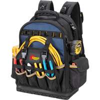 Molded Base Tool Backpack, 18" L x 13" W, Black/Blue, Ballistic/Polyester Sécurité Médic