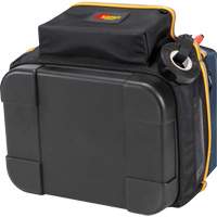Molded Base Electrical/HVAC Tool Carrier, Ballistic Polyester, 20 Pockets, Black/Blue Sécurité Médic