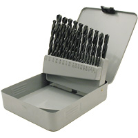 JET-KUT&reg; Black Oxide Drill Bit Set, 29 Pieces, High Speed Steel Sécurité Médic