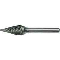 CLEVELAND Solid Carbide Burrs - Pointed Cone Shape, SM-42, 1/8" Dia., 1/8" Shank, 7/16" Depth of Cut Sécurité Médic