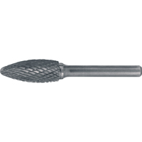 CLEVELAND Solid Carbide Burrs - Flame Shaped, 5/16" Dia., 1/4" Shank Sécurité Médic