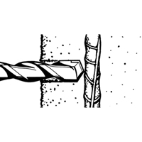 Rotary Rebar Cutters, 3/8", SDS-Plus Shank, Carbide Sécurité Médic