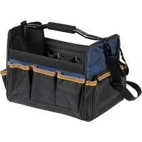 Open Top 14" Soft Side Tool Boxes, Polyester, 21 Pockets, Beige Sécurité Médic