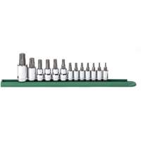 Bit Socket Set, Torx&reg;, 1/2"/1/4"/3/8" Drive, 13 Pcs Sécurité Médic