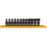 Jeu de 12 douilles m&eacute;triques flexibles universelles &agrave; chocs 1/4" &agrave; 6 pans Sécurité Médic