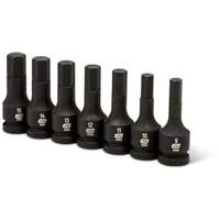 Impact Metric Bit Socket Set, Hex, 1/2" Drive, 7 Pcs Sécurité Médic
