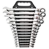 72-Tooth 12 Point Reversible Ratcheting SAE Wrench Set, Combination, 13 Pieces, Imperial Sécurité Médic