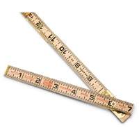 Red End&reg; Oversized Brick Mason Rule, 6' L, Wood, 1/16" Graduations Sécurité Médic